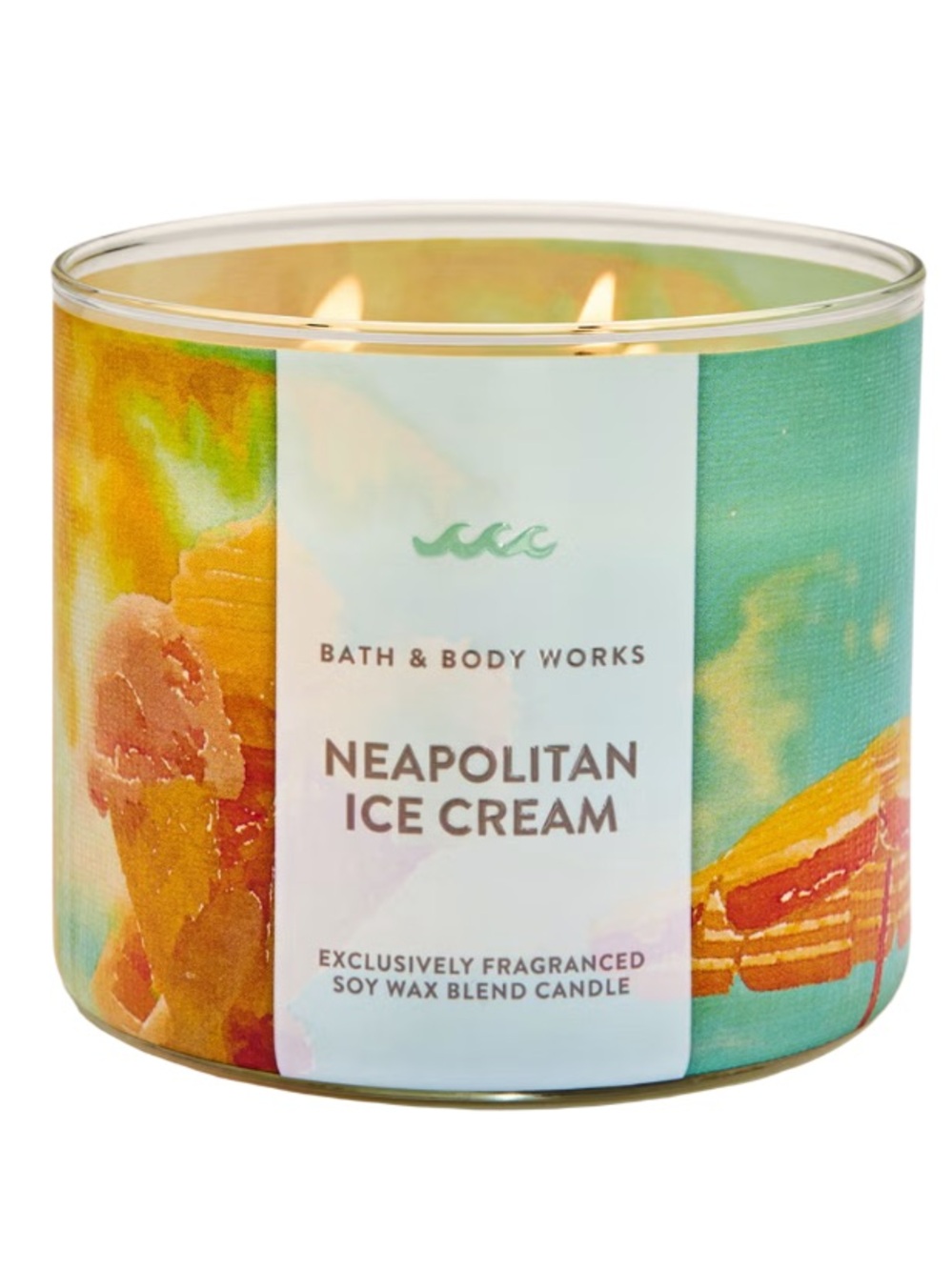 Bath & Body Works Neapolitan Ice Cream 3-Wick Candle - NEW in Box. Soy Wax